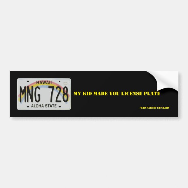 Autocollant De Voiture Plaque minéralogique (Devant)
