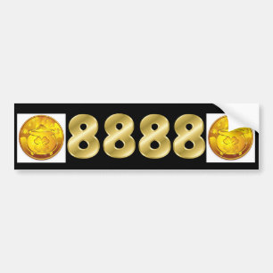 Autocollant De Voiture Plaque minéralogique de 8888 argents pour toujour