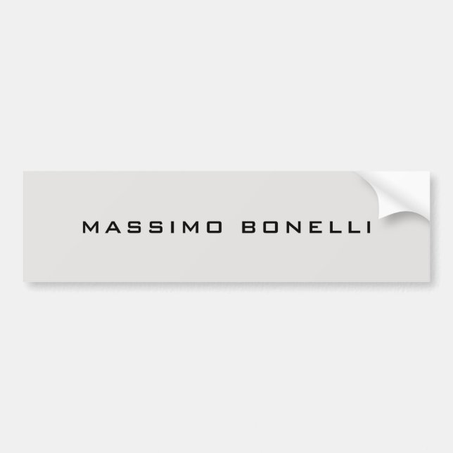 Autocollant De Voiture Platinum Grey Minimalist Plain Legible Modern (Devant)