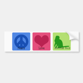 Autocollant De Voiture Pli d'écossais d'amour de paix