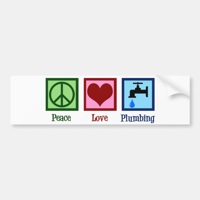 Autocollant De Voiture Plumbing Peace Love (Devant)