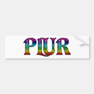 Autocollant De Voiture PLUR (arc-en-ciel)