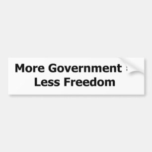 Autocollant De Voiture Plus de gouvernement = moins de liberté