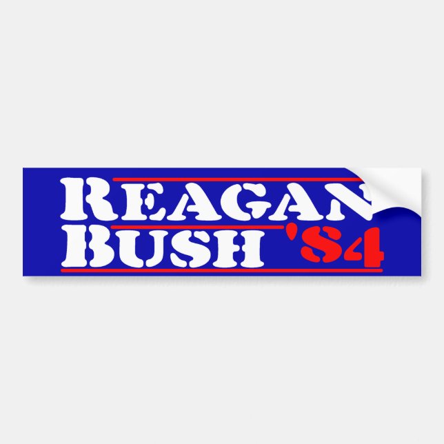 Autocollant De Voiture Pochoir de Reagan Bush '84 (Devant)