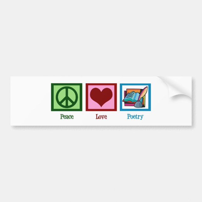 Autocollant De Voiture Poésie d'amour de paix (Devant)