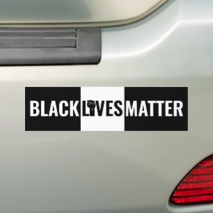 Autocollant De Voiture Poing élevé Gras Noir & Blanc Black Lives Matter