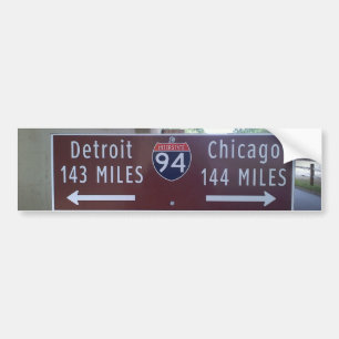 Autocollant De Voiture Point à mi-chemin, Detroit Chicago