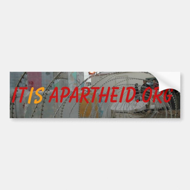 Autocollant De Voiture point de contrôle, il, est, Apartheid.org (Devant)