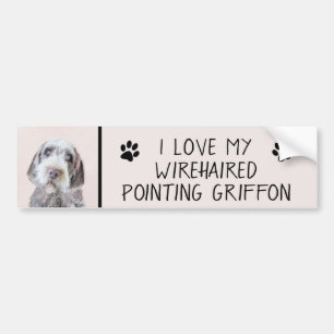 Autocollant De Voiture Pointing à poils durs Peinture Griffon - Art Chien