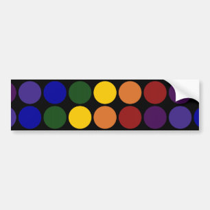 Autocollant De Voiture Pois arc-en-ciel en noir