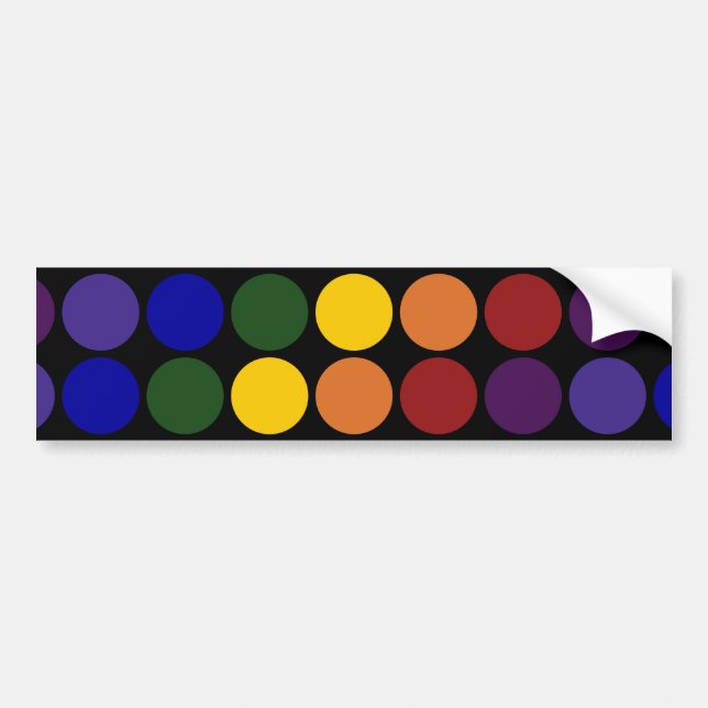 Autocollant De Voiture Pois arc-en-ciel en noir (Devant)