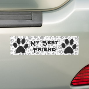 Autocollant De Voiture Pois de chien noir et blanc Polka
