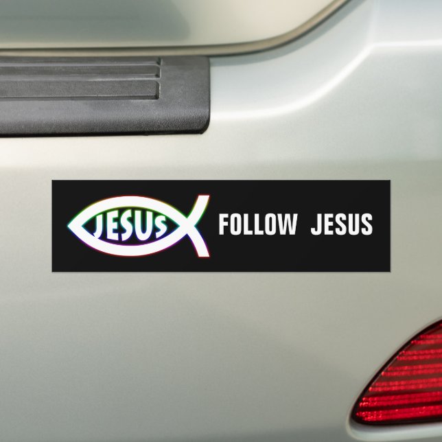 Autocollant De Voiture Poisson chrétien | Suivre Jésus (En voiture)