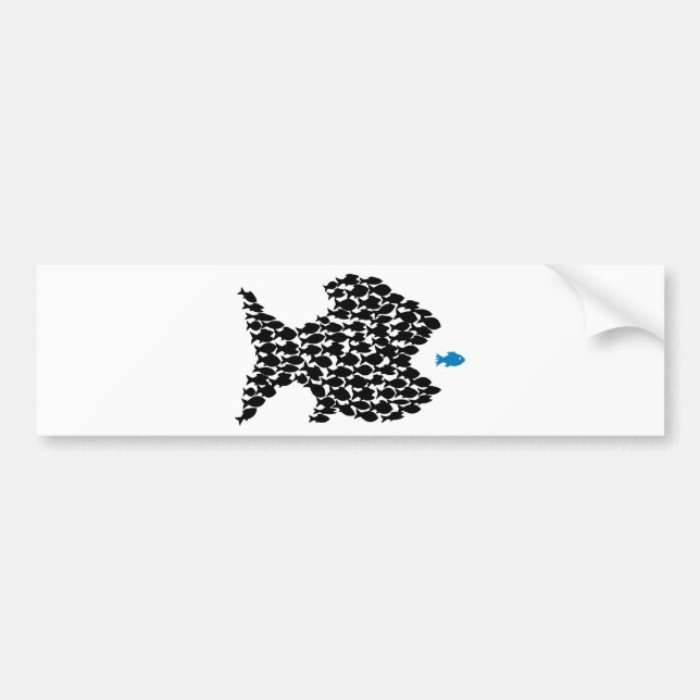 Autocollant De Voiture Poisson noir (Devant)