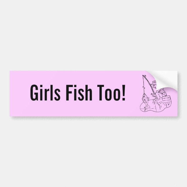 Autocollant De Voiture Poissons de filles aussi ! (Devant)