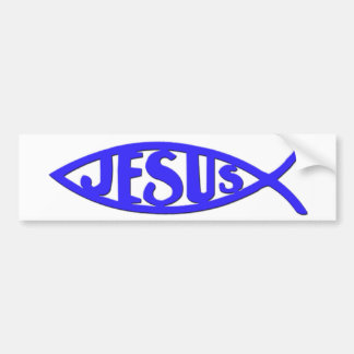 Autocollant De Voiture Poissons de Jésus (bleu d'adhésif pour pare-chocs)