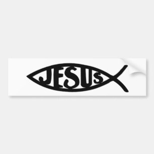Autocollant De Voiture Poissons de Jésus (noir d'adhésif pour pare-choc