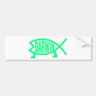 Autocollant De Voiture Poissons originaux de Darwin (Seafoam)