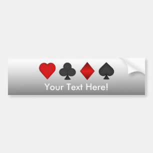 Autocollant De Voiture Poker : Costumes de carte : Auto-collants pour voi
