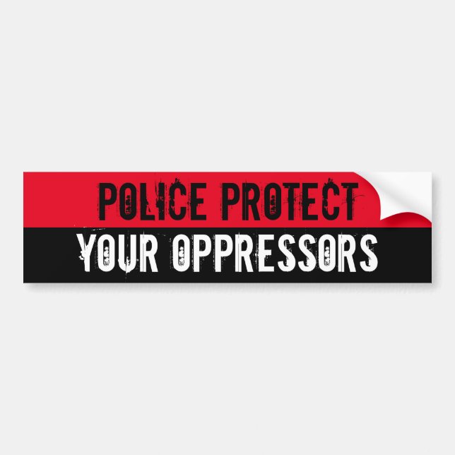 Autocollant De Voiture Police Protect Your Oppressors (Devant)
