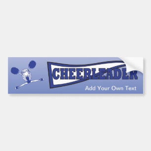 Autocollant De Voiture Pom-pom girl bleu foncé fille Silhouette