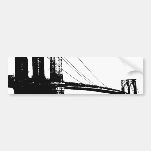 Autocollant De Voiture Pont vintage Brooklyn (Devant)