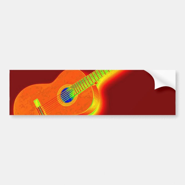 Autocollant De Voiture Pop Art Classic Guitare (Devant)