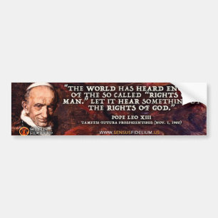 Autocollant De Voiture Pope Leo XIII "Droits de Dieu" Bumper Sticker