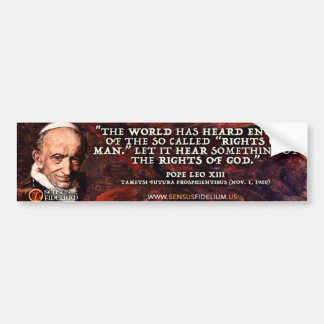 Autocollant De Voiture Pope Leo XIII "Droits de Dieu" Bumper Sticker