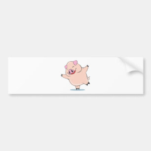 Autocollant De Voiture Porc joyeux de danse