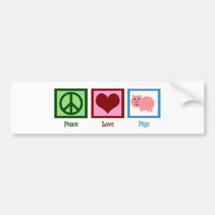 Autocollant De Voiture Porcs d'amour de paix