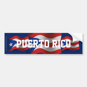 Autocollant De Voiture Porto Rico ondulant le drapeau