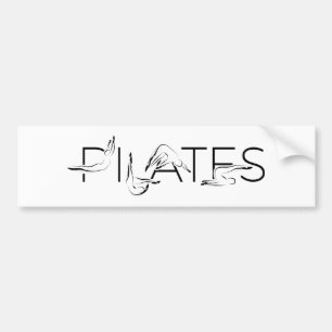 Autocollant De Voiture Poses de Pilates en mot Pilates