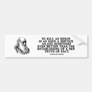 Autocollant De Voiture "Pour citation de Darwin tuer erreur"