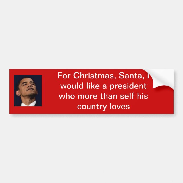 Autocollant De Voiture Pour Noël, Père Noël, je voudrais un président (Devant)