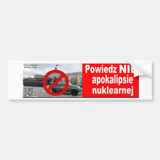 Autocollant De Voiture Powiedz NIE nuklearnej apokalipsie (Devant)