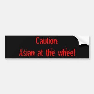 Autocollant De Voiture Précaution : Asiatique à la roue