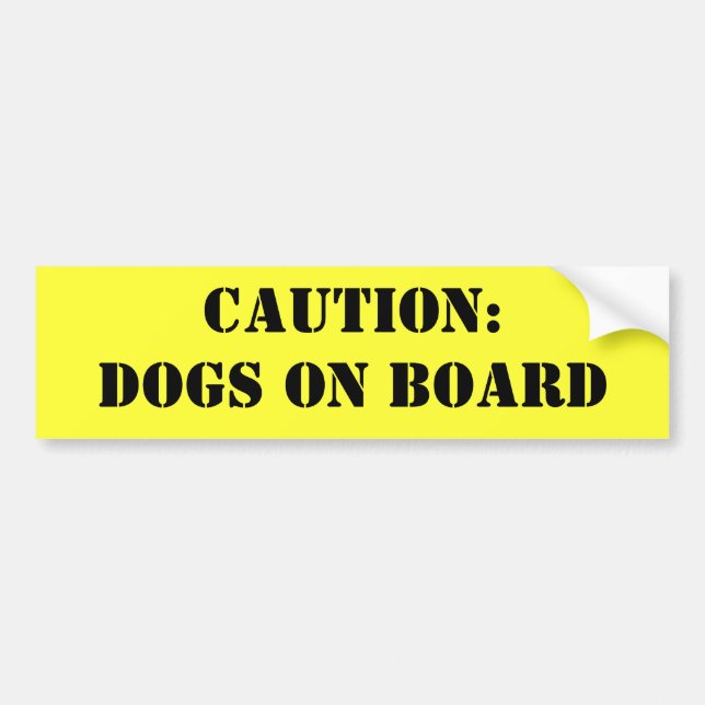 Autocollant De Voiture Précaution : Chiens à bord (Devant)