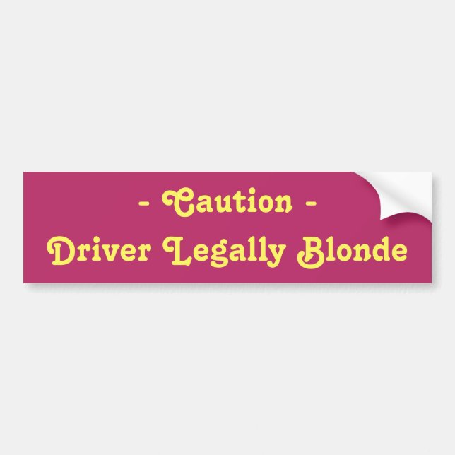 Autocollant De Voiture - Précaution - conducteur légalement blond (Devant)