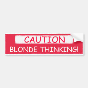 Autocollant De Voiture PRÉCAUTION, PENSÉE BLONDE ! adhésifs pour