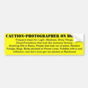 Autocollant De Voiture Précaution-Photographe à bord !