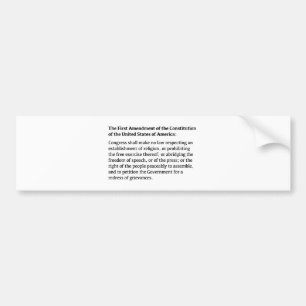 Autocollant De Voiture Premier amendement de la Constitution