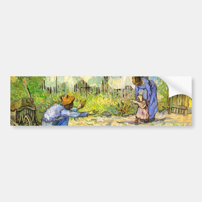 Autocollant De Voiture Premiers pas (après Millet) Van Gogh Fine Art (Devant)