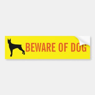 AUTOCOLLANT DE VOITURE PRENEZ GARDE DU CHIEN
