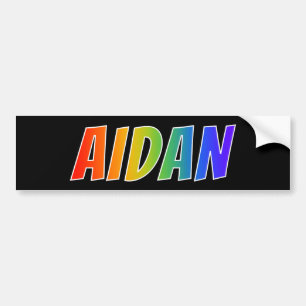 Autocollant De Voiture Prénom "AIDAN" : Coloration d'arc-en-ciel