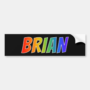 Autocollant De Voiture Prénom "BRIAN" : Couleur arc-en-ciel amusant