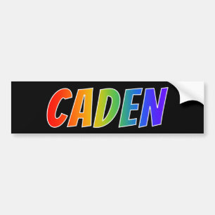 Autocollant De Voiture Prénom "CADEN" : Fun Rainbow Coloring