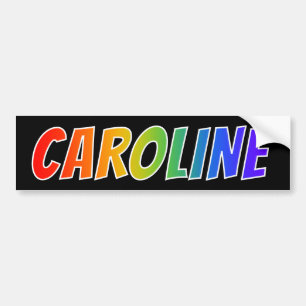 Autocollant De Voiture Prénom "CAROLINE" : Fun Rainbow Coloring