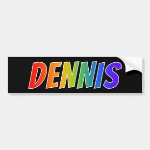 Autocollant De Voiture Prénom "DENNIS" : Fun Rainbow Coloring