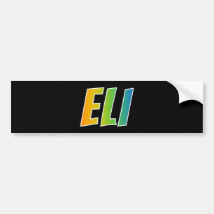 Autocollant De Voiture Prénom "ELI" : Couleur arc-en-ciel amusant